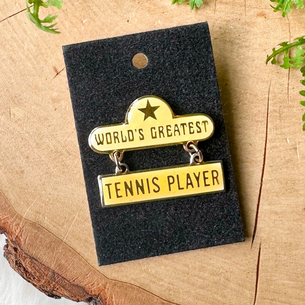 1979 World's Greatest Tennis Player Metal Enamel Lapel Pin Pinback SWIB Vintage